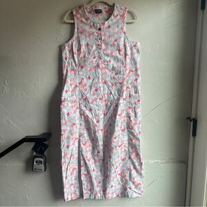 Columbia PFG Linen Blend Sleeveless Maxi Dress‎ in a Quilted Star Pattern Sz M